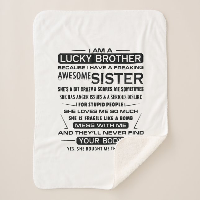 Ich bin ein glücklicher Bruder Geschenke für Brude Sherpadecke (Vorderseite)