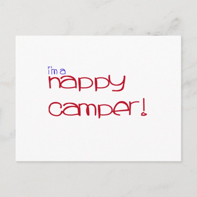 Ich bin ein glücklicher Camper Postkarte (Vorderseite)