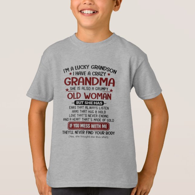 Ich bin ein glücklicher Grandson, ich habe ein ver T-Shirt (Vorderseite)