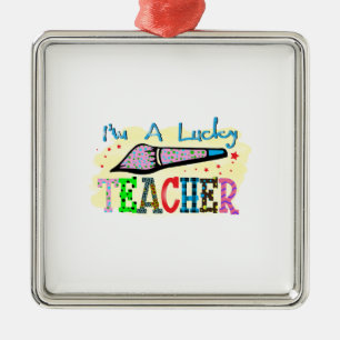 Ich bin ein glücklicher Lehrer Ornament Aus Metall