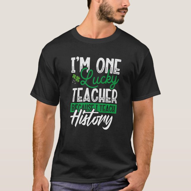 Ich bin ein glücklicher Lehrer St Patrick's Day Sa T-Shirt (Vorderseite)