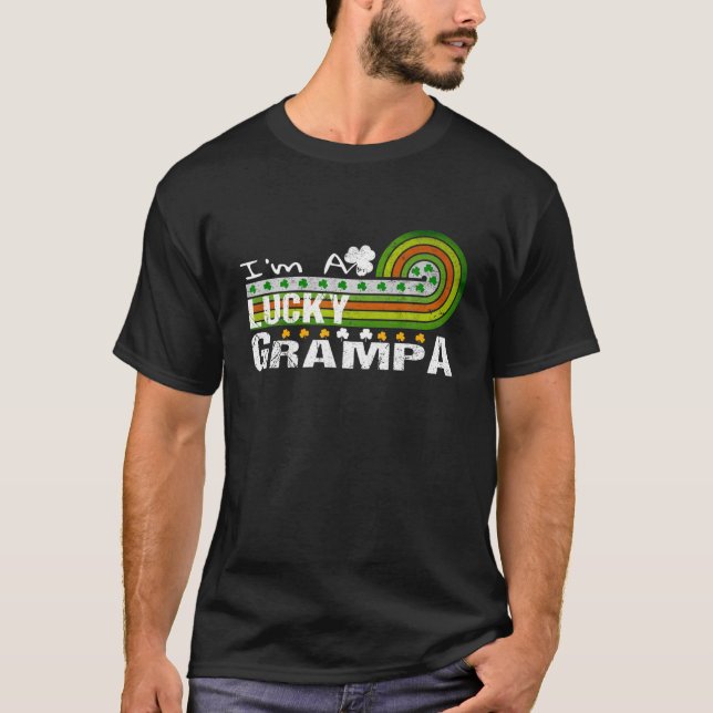 Ich bin ein glückliches Grampa Kleeblatt St Patric T-Shirt (Vorderseite)