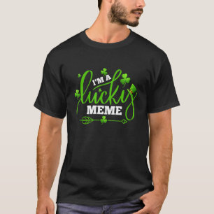 Ich bin ein Glücksmeme Kleeblatt St Patricks Day P T-Shirt