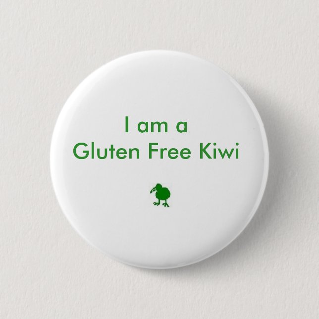 Ich bin ein Gluten-freies Kiwi-Abzeichen Button (Vorderseite)