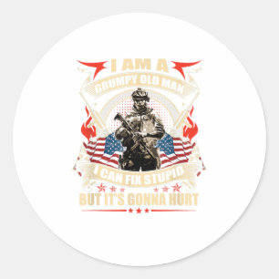 Ich bin ein grauenhafter alter Mann, den ich zwar Runder Aufkleber