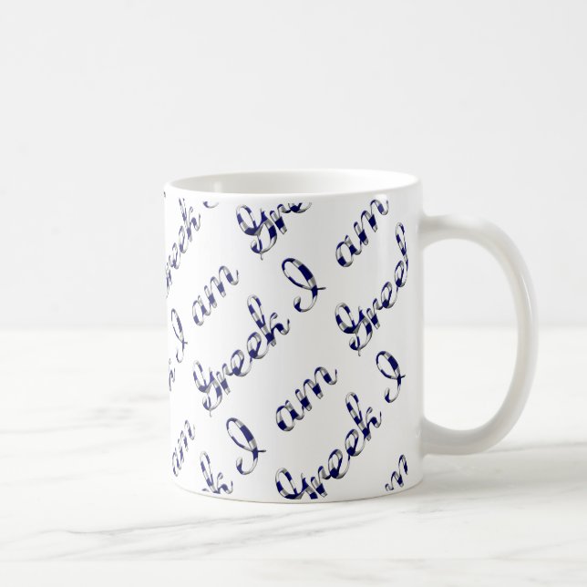 Ich bin ein griechisches Country Pride Typografy P Kaffeetasse (Rechts)