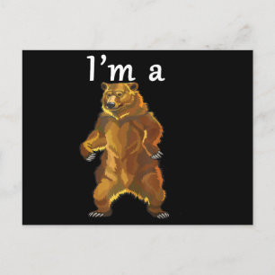 Ich bin ein Grizzlybär und Braunbären Feiertagspostkarte