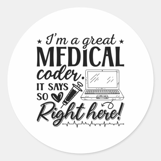 Ich bin ein großartiger ICD-Programmierer für Ärzt Runder Aufkleber (Vorderseite)