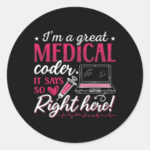 Ich bin ein großartiger ICD-Programmierer für Ärzt Runder Aufkleber