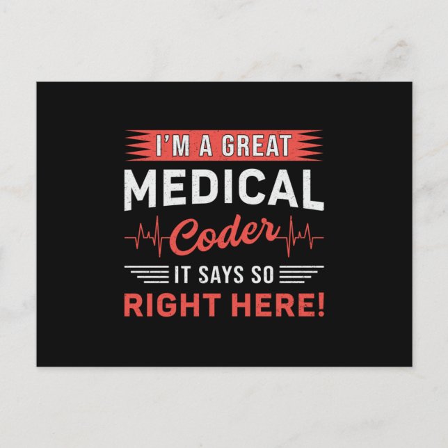 Ich bin ein großartiger ICD-Programmierer für medi Postkarte (Vorderseite)