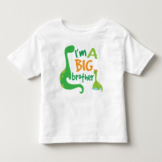 Ich bin ein großer Bruder Jungs Dinosaurier T - Sh Kleinkind T-shirt (Vorderseite)