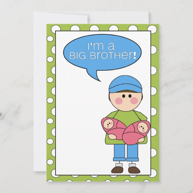 Ich bin ein großer Bruder (Zwillingsschwestern) Ankündigung (Vorderseite)