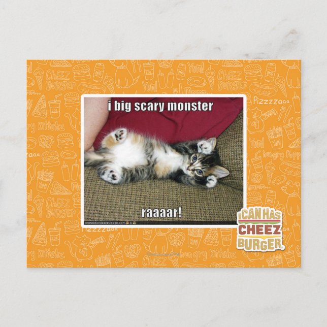 Ich bin ein großes beängstigendes Monster Postkarte (Vorderseite)