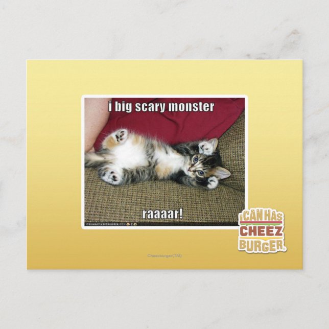 Ich bin ein großes beängstigendes Monster Postkarte (Vorderseite)