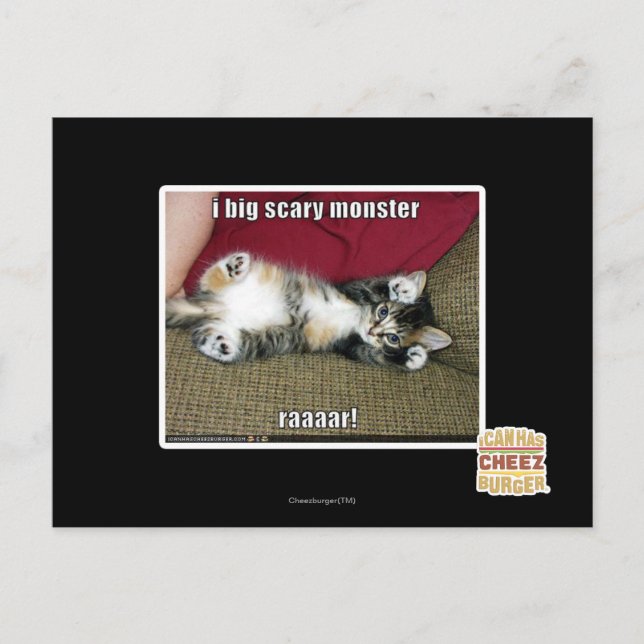 Ich bin ein großes beängstigendes Monster Postkarte (Vorderseite)