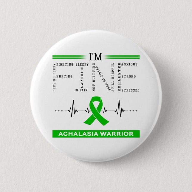 Ich bin ein guter Achalasia-Krieger Button (Vorderseite)
