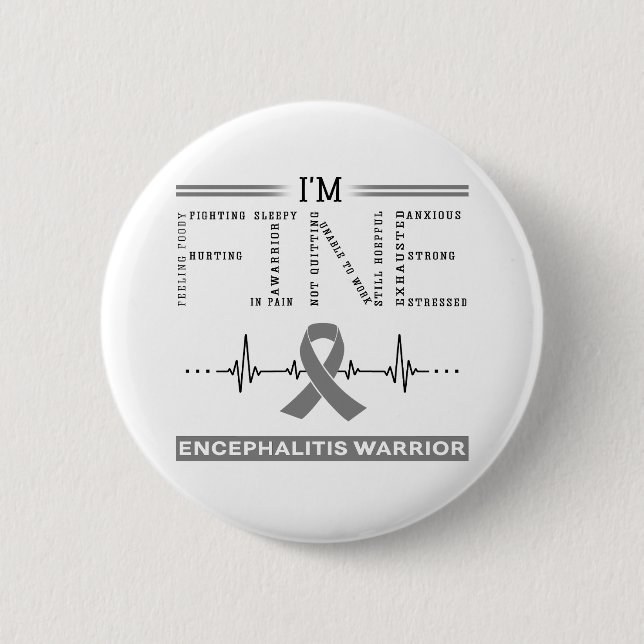 Ich bin ein guter Enzephalitis-Krieger Button (Vorderseite)