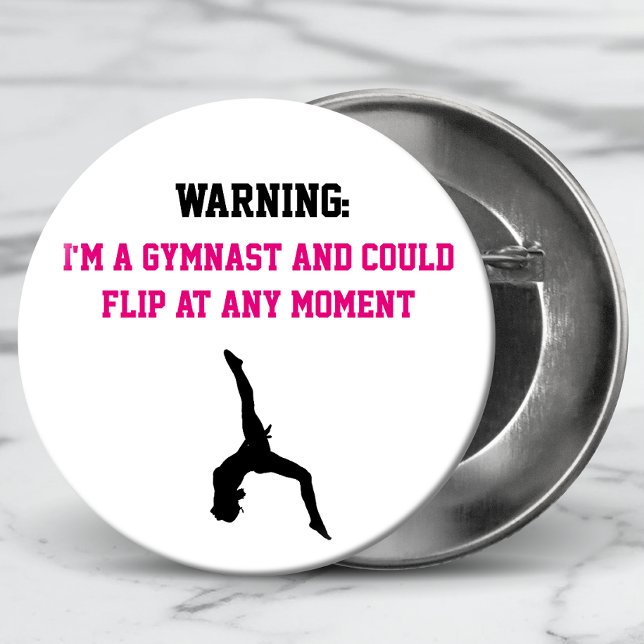 Ich bin ein Gymnast Magenta Gymnastik Spaß Zitat G Button (Von Creator hochgeladen)