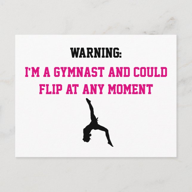 Ich bin ein Gymnast Magenta Gymnastik Spaß Zitat G Postkarte (Vorderseite)