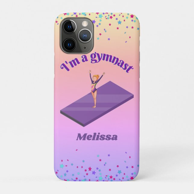 Ich bin ein Gymnastikmädchen mit Leotard auf Lila  Case-Mate iPhone Hülle (Rückseite)