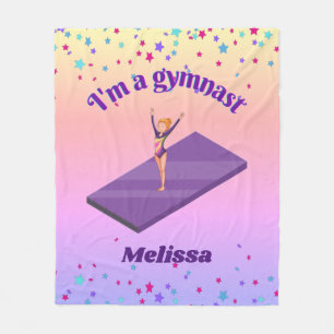 Ich bin ein Gymnastikmädchen mit Leotard auf Lila  Fleecedecke