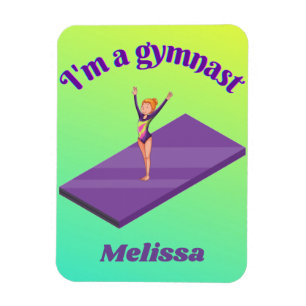 Ich bin ein Gymnastikmädchen mit Leotard auf Lila  Magnet
