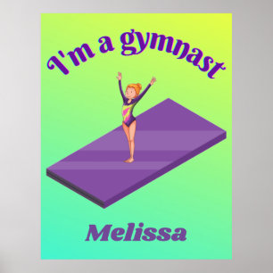 Ich bin ein Gymnastikmädchen mit Leotard auf Lila  Poster