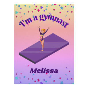 Ich bin ein Gymnastikmädchen mit Leotard auf Lila  Poster