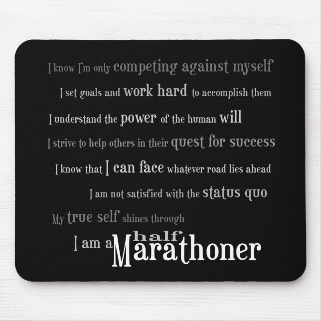 Ich bin ein halber Marathoner Mousepad (Vorne)