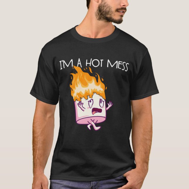 Ich bin ein heißes Durcheinander SMores Marshmallo T-Shirt (Vorderseite)