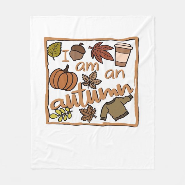 Ich bin ein Herbst-Klassiker-T-Shirt Fleecedecke (Vorderseite)