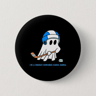 Ich bin ein Hockey-Romantik-Ghoul-Halloween-Liebha Button