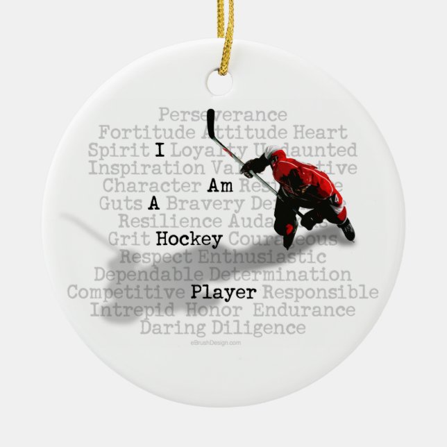 Ich bin ein Hockey-Spieler Keramik Ornament (Vorne)