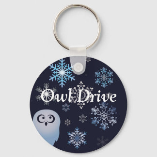 Ich bin ein Hoot Snowy Owl Weihnachtsschale Blau Schlüsselanhänger
