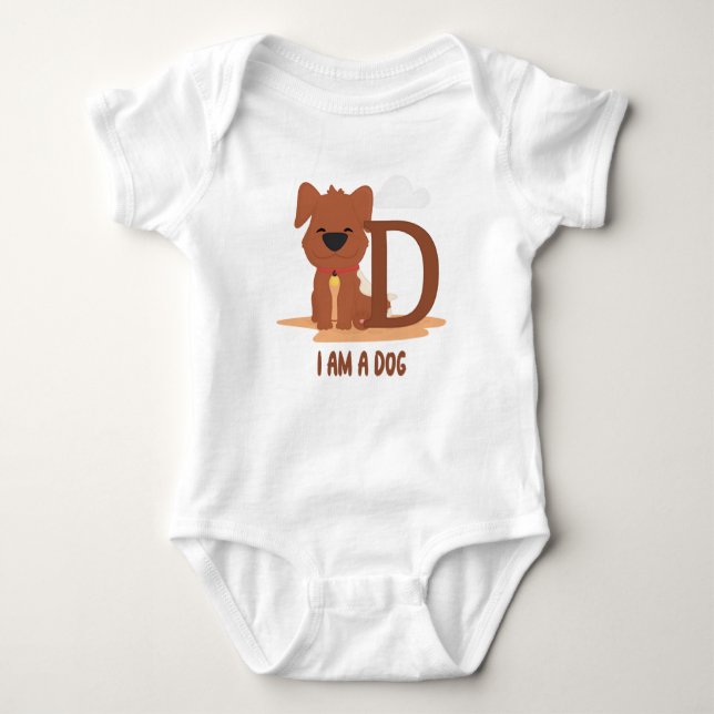Ich bin ein Hund Funny Letter D Baby Strampler (Vorderseite)