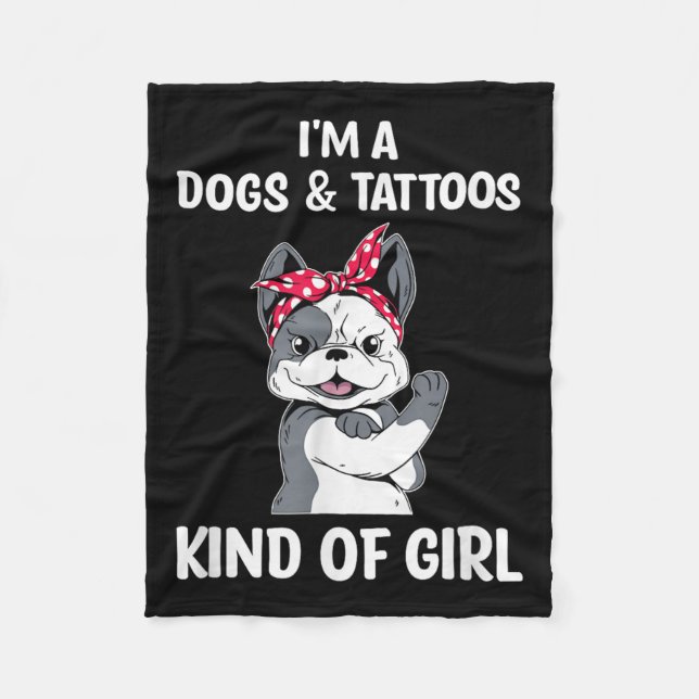 Ich bin ein Hund und Tattoos, ein Hundebesitzer vo Fleecedecke (Vorderseite)
