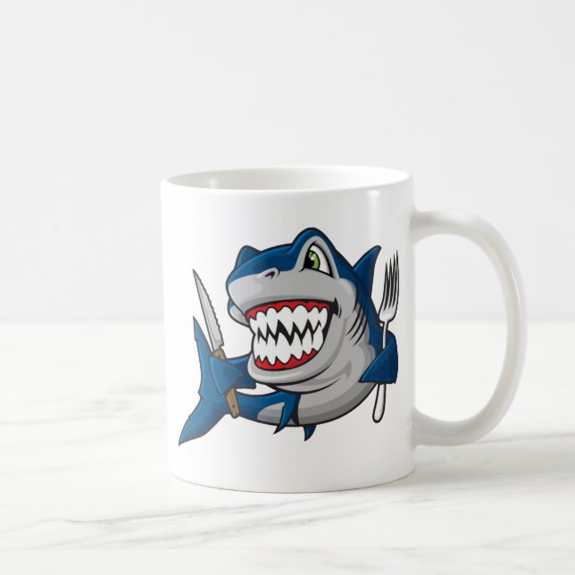 Ich bin ein hungriger Haifisch Kaffeetasse (Rechts)
