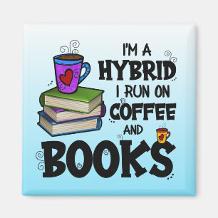 Ich bin ein Hybrid, den ich auf Kaffee und Büchern Magnet