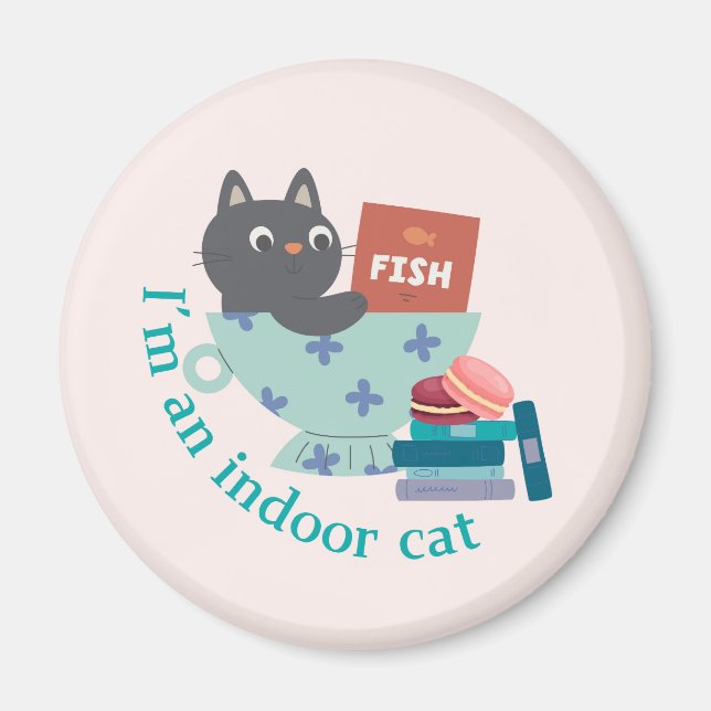 Ich bin ein Indoor-Cat-Funny Magnet (Vorne)