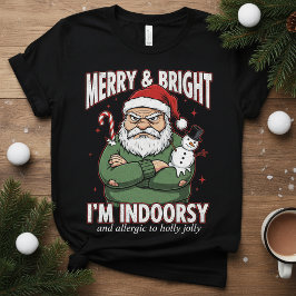 "Ich bin ein Indoor-" Grumpy-Santa-T-Shirt, Lustig T-Shirt