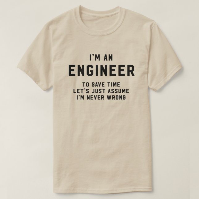 Ich bin ein Ingenieur, zum von Zeit zu retten T-Shirt (Design vorne)