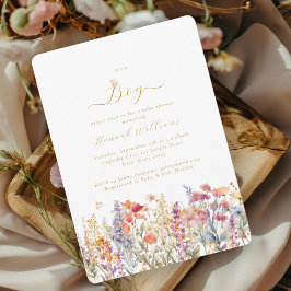 Ich bin ein Junge! Modern, Wildblume, Babydusche Einladung