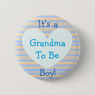 Ich bin ein Junge, "Oma To Be" Baby-Duschknopf Button