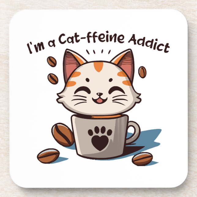 Ich bin ein Kaffe-in-Suchtiger Getränkeuntersetzer (Vorderseite)