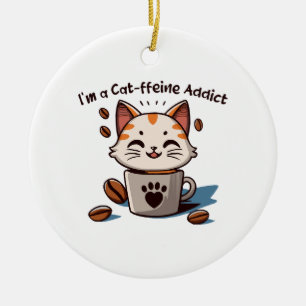 Ich bin ein Kaffe-in-Suchtiger Keramik Ornament