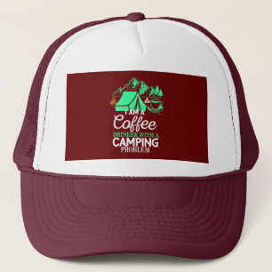 Ich bin ein Kaffeetrinker mit Camping Problem Desi Truckerkappe