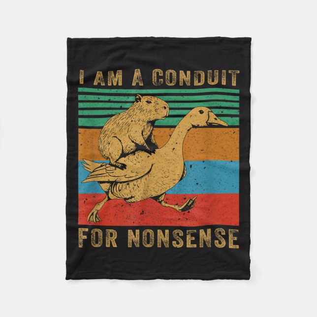 Ich bin ein Kanal für Unsinn Capybara Gans  Fleecedecke (Vorderseite)