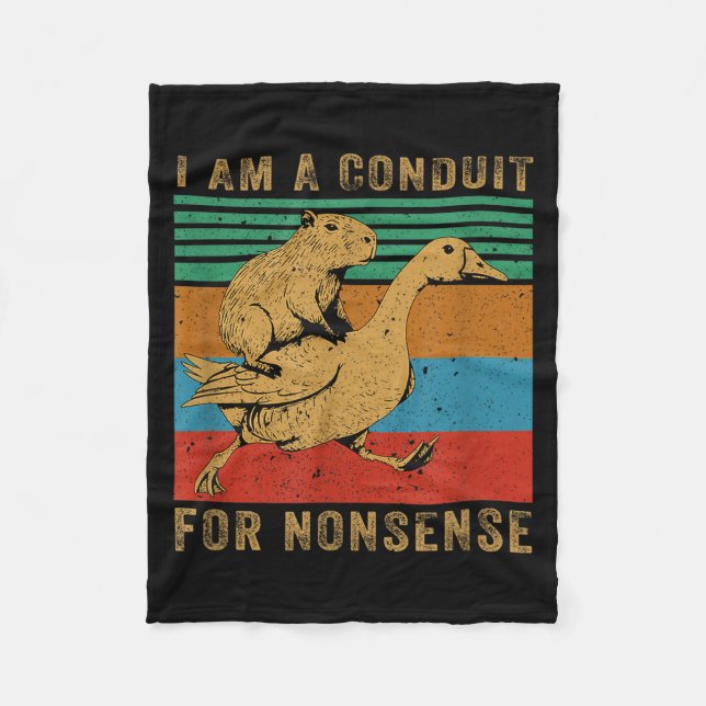 Ich bin ein Kanal für Unsinn Capybara Gans  Fleecedecke (Vorderseite)