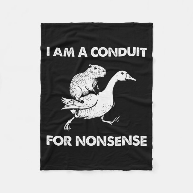 Ich bin ein Kanal für Unsinn Capybara Gans Meme  Fleecedecke (Vorderseite)
