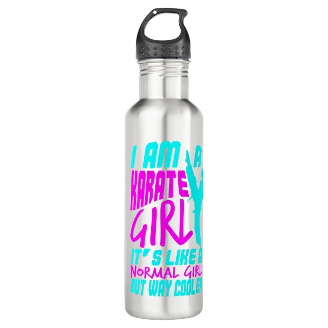 Ich bin ein Karate-Mädchen, es ist wie ein normale Edelstahlflasche (Vorderseite)